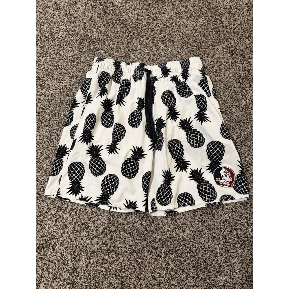Colosseum Swim Trunks Mens L White Florida State Seminoles Pineapple FSU